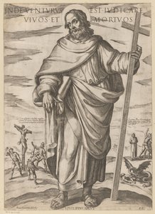 De São Filipe De lá ele virá para julgar os vivos e os mortos (título no objeto) Cristo, Maria en de apóstolo (título da série) de Antonio Tempesta