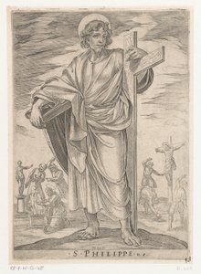 São Filipe
S. Philippe (título sobre o objecto)
Cristo, Maria e os Apóstolos (título da série) de Antonio Tempesta
