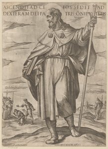 São Tiago o Grande
Ascenditad celos sedet ad dexteram dei patris onipotetis (título sobre o objecto)
Cristo, Maria e os Apóstolos (título da série) de Antonio Tempesta