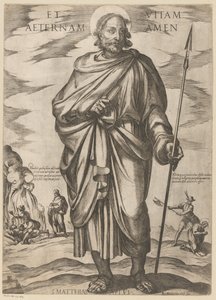 De São Matias E a vida eterna amém (título no objeto) Cristo, Maria en de apóstolo (título da série)