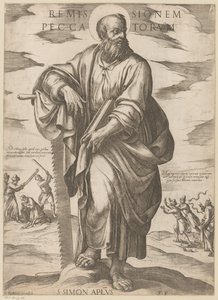 De São Simão Remissão de pecados (título no objeto) Cristo, Maria en de apóstolo (título da série) de Antonio Tempesta