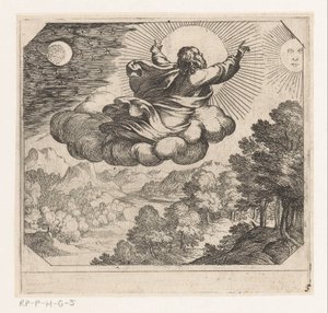 Deus cria o sol, a lua e as estrelas
Criação (título da série) de Antonio Tempesta