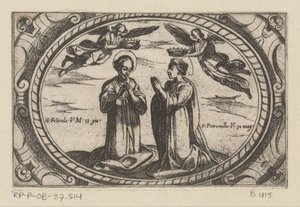 H. Felicula em H. Petronilla Romainse martelaressen (título da série) Imagini di many virgini Rome nel martyrio (título da série) de Antonio Tempesta