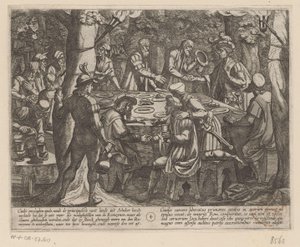 Julius Civilis diz aos idosos holandeses que são tratados como escravos pelos romanos As Guerras Batavas contra os Romanos (título da série) Batavorum cum Romanis Bellum (título da série) de Antonio Tempesta