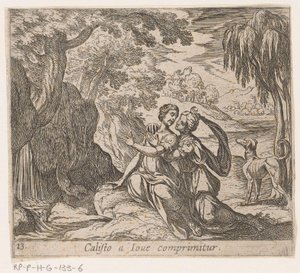 Júpiter pt Calisto
Calisto a I love Comprimitur (título sobre o objecto)
Metamorfoseon sive transformationum (título da série)
Metamorfosen van Ovidius (título da série) de Antonio Tempesta