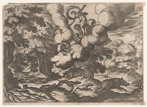Paisagem com a morte de Adonis Paisagens com cenas mitológicas (título da série) de Antonio Tempesta