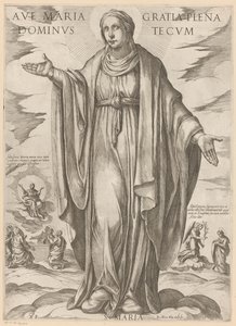 Maria
Ave Maria gratia plena dominus tecum (título sobre o objecto)
Christus, Maria en de apostelen (título da série) de Antonio Tempesta