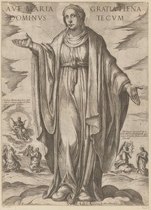 Maria
Ave Maria gratia plena dominus tecum (título sobre o objecto)
Christus, Maria en de apostelen (título da série) de Antonio Tempesta