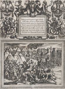 Gravura 12: Ilustração do Canto XII, do Gerusalemme liberata de Torquato Tasso..., c. 1590-1630. de Antonio Tempesta