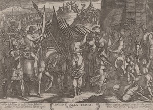 Gravura 17: David retornando em triunfo com a cabeça de Golias, de 