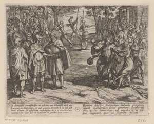 Os romanos compram jovens holandeses a anciãos holandeses
As guerras Batavianas contra os Romanos (título da série)
Batavorum cum Romanis Bellum (título da série) de Antonio Tempesta