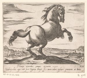 Steigerend paard naar rechts gewend Paarden uit verschiedelde landen (título da série) Com esses líderes você será celebrado como um líder com boca viroru. de Antonio Tempesta