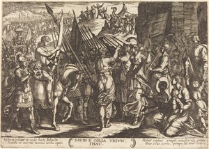 O triunfo de Davi sobre Golias de Antonio Tempesta
