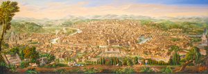 Vista panorâmica de Roma a partir do monte Janiculum de Antonio Testa
