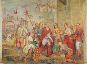 Jacopo Barbarigo libertando a Rainha Margarida da Hungria dos Turcos em 1426 (mural)