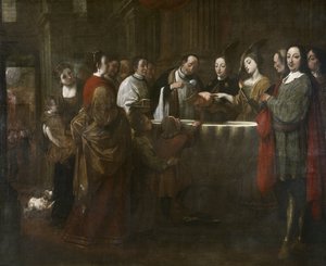 O baptismo de São Francisco, c.1729-33 (óleo sobre tela) de Antonio Viladomat