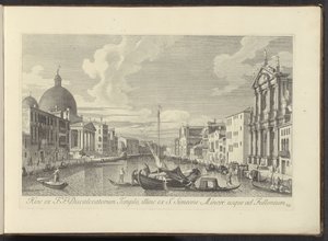 Gezicht no Canal Grande, de Santa Maria di Nazareth em San Simeone Piccolo te Venetië Assim, de F. F. Templo dos Descalços, além de S. Simeon Minor a Fullonium (título no objeto) As vistas mais famosas da cidade de Veneza, do Canal Antonius de Antonio Visentini