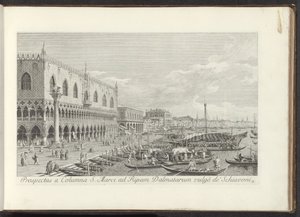 Esquina da Praça de São Marcos com o Palácio dos Doges e a coluna com o Leão de Veneza
Prospectus a Columna S. Marci ad Ripam Dalmatarum vulgò de