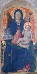 Madonna com Criança, detalhe do Altar de Praglia, de Antonio Vivarini (1418-antes de 1484), 67x33 cm de Antonio Vivarini