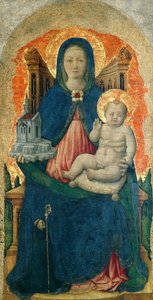A Virgem e o Menino Entronizados do Políptico de Praglia, c. 1448. de Antonio Vivarini