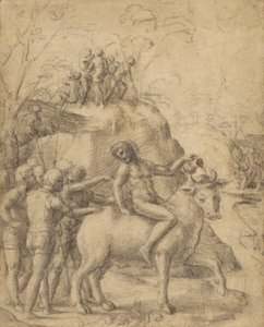 Correggio - Um homem a montar um touro e outras figuras, 83.GB.344 de Antonio da Correggio