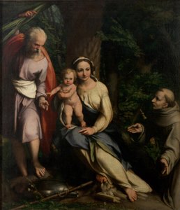 O resto da fuga para o Egito com São Francisco de Assis, c. 1520 de Antonio da Correggio