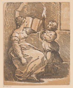 Leitura de Sibyl com criança de Antonio da Trento (attributed to)