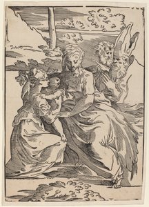 A Sagrada Família com dois Santos de Antonio da Trento after Parmigianino