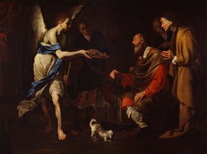 A cura de Tobias, c.1600-50 (óleo sobre tela) de Antonio de Bellis