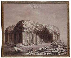 Caverna de Fingal, Escócia (óleo sobre tela) de Antonio de Bittio