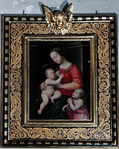 Madonna and Child with St. John the Baptist (óleo sobre painel) de Antonio del Ceraiolo