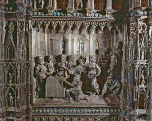Festa de Herodes, com Salomes Dance, Altar de Argento, 1478 (prata) de Antonio di Salvi