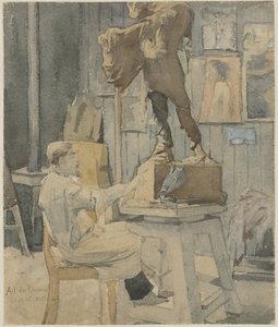 Jan Toorop no estúdio de um escultor