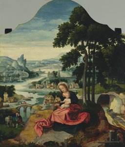 O resto da fuga para o Egito de Antwerp Master Antwerp Master