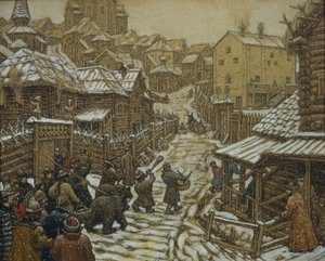 Os treinadores de ursos. Moscou antiga, 1911 de Apollinari Mikhailovich Vasnetsov