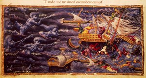 Manuscrito virgílio com passagem de Aeneid, de Apollonio di Giovanni (1415 ou 1417-1465)