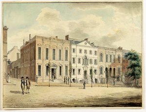 Canto nordeste da parede e William Streets, New York City, 1798 (wc e tinta no papel)
