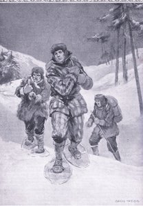 Através de resíduos sem trilha para Labrador (Donald Smith), ilustração deCassells Romance of Famous Lives, c.1940