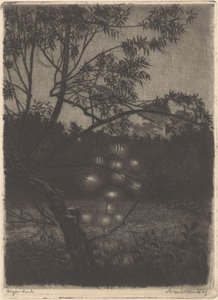 Jardim com árvore luminosa de Arend Hendriks (signed by artist)