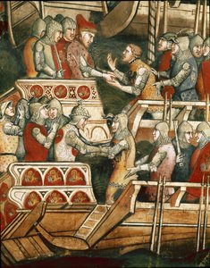 Batalha Naval em Punta Salvore, no Golfo de Trieste. Detalhe da troca de reféns (Fresco