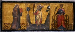 São Bento, São Cristóvão e Santa Catarina, c.1400 (têmpera sobre madeira de choupo) de Aretino Luca Spinello or Spinelli