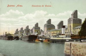Elevadores de grãos, Buenos Aires, Argentina (foto colorida)