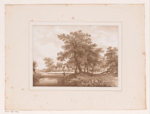 Vista de uma estrada de campo e de uma vala de Arie Ketting de Koningh