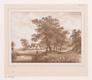 Vista de uma estrada de campo e de uma vala de Arie Ketting de Koningh