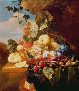 Ainda vida com frutas e flores