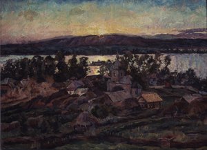 Pôr do sol, 1928 de Aristarkh Vasilievic Lentulov