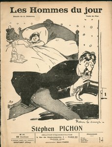 Capa de "Os Homens do Dia", por volta de 1905 - Ilustração de Aristide Delannoy (1874-1911): Quarto - Marianne, Pichon Stephen (1857-1933) de Aristide Delannoy