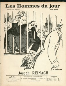 Capa de "Os Homens do Dia", por volta de 1905 - Ilustração de Aristide Delannoy (1874-1911): Antisemitismo, Prata - Reinach Joseph (1856-1921), Macaco de Aristide Delannoy