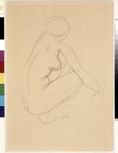 De cócoras nuas. Desenho de Aristide Maillol (1861-1944). Lápis sobre papel. Dim: 32x23cm. Musee Cantini, Marselha de Aristide Maillol
