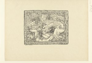 Tapeçaria com quatro mulheres a fazer música numa paisagem
Tapisserie ou champêtre de concerto
L